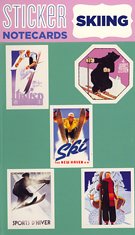 Skiing Sticker Notecard: with Envelope