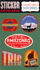 South America Luggage Labels Sticker Notecard